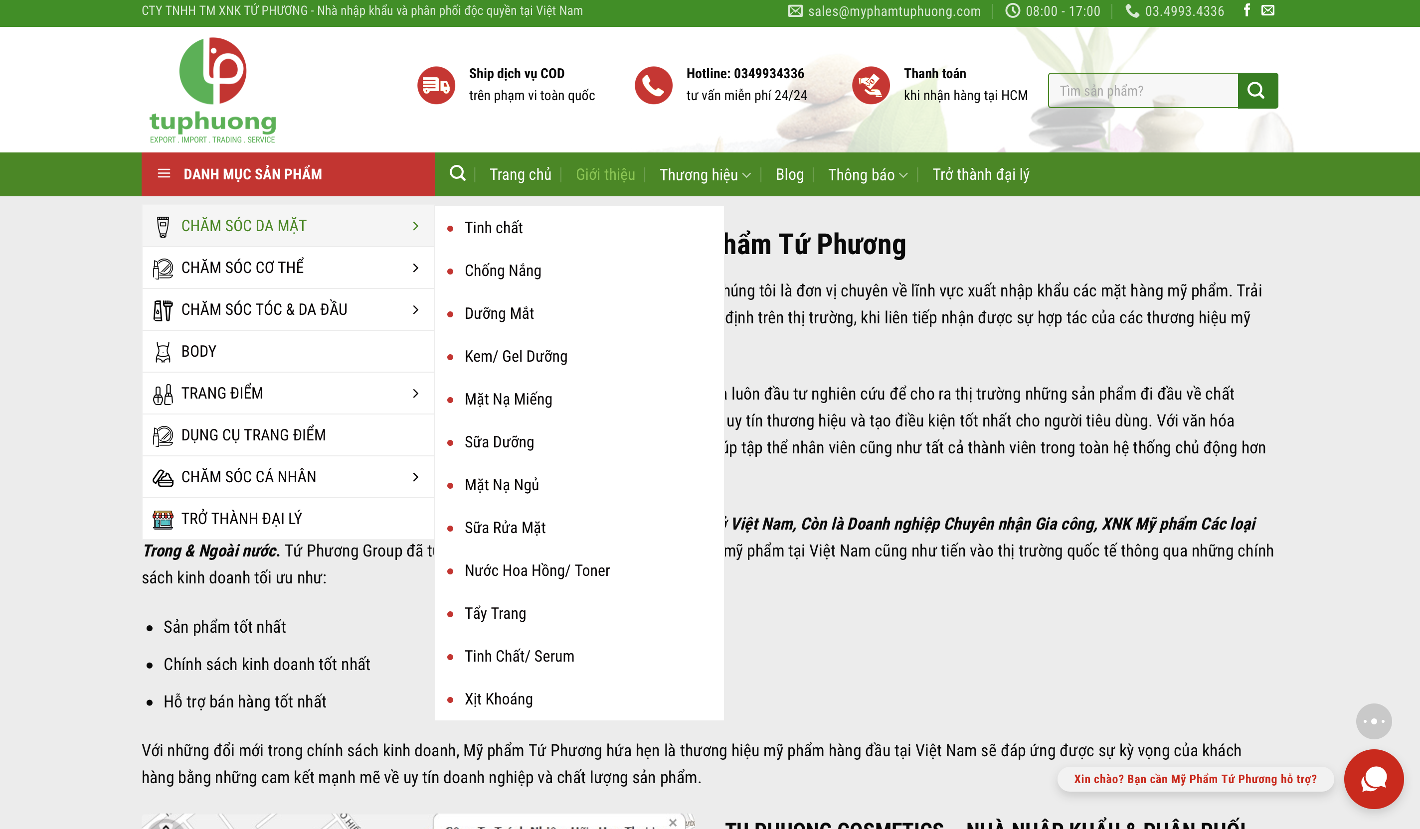 Mỹ phẩm Tứ Phương bị xử phạt do kinh doanh mỹ phẩm có công thức không đúng giấy phép 