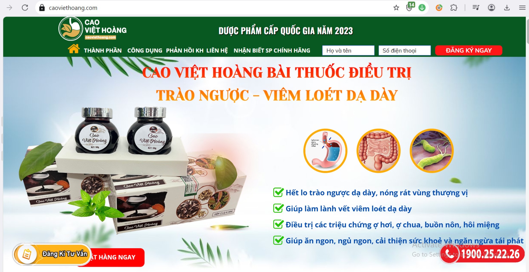 Lặp lại vi phạm Cao Việt Hoàng tiếp tục quảng cáo trái phép 
