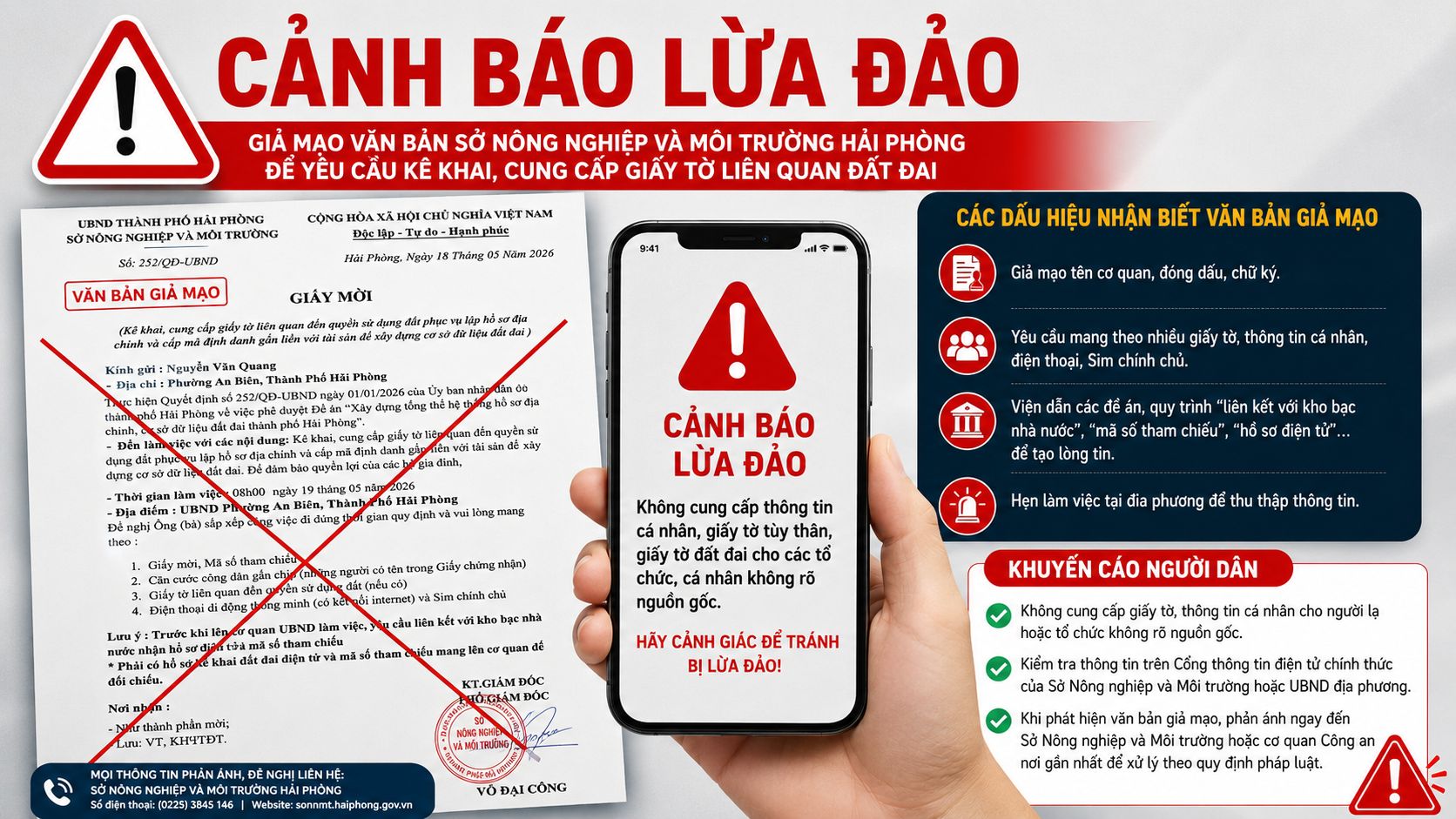 Hải Phòng cảnh báo văn bản giả mạo liên quan đất đai