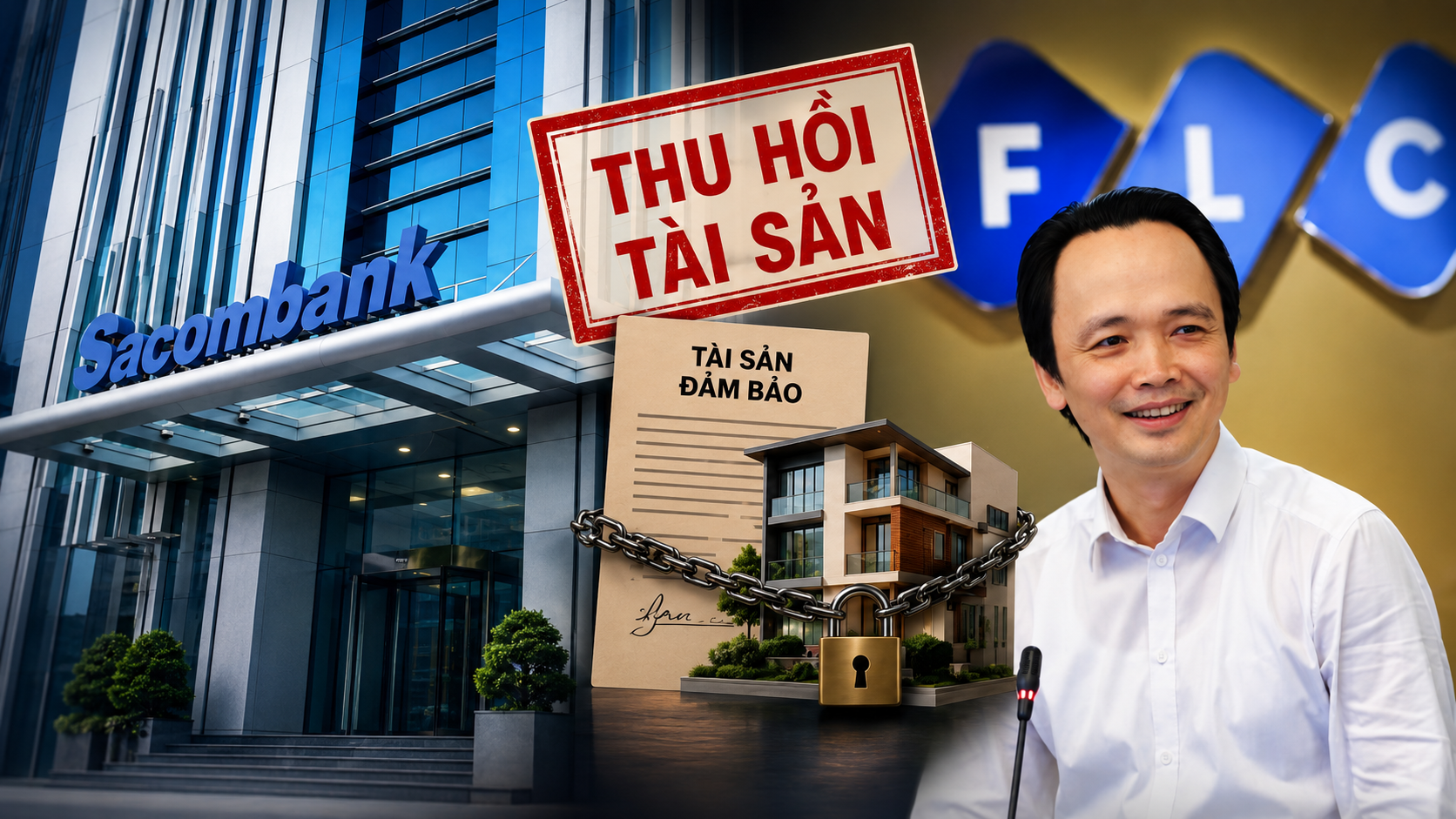 Doanh nghiệp liên quan ông Quyết FLC bị Sacombank thu giữ thêm tài sản bảo đảm