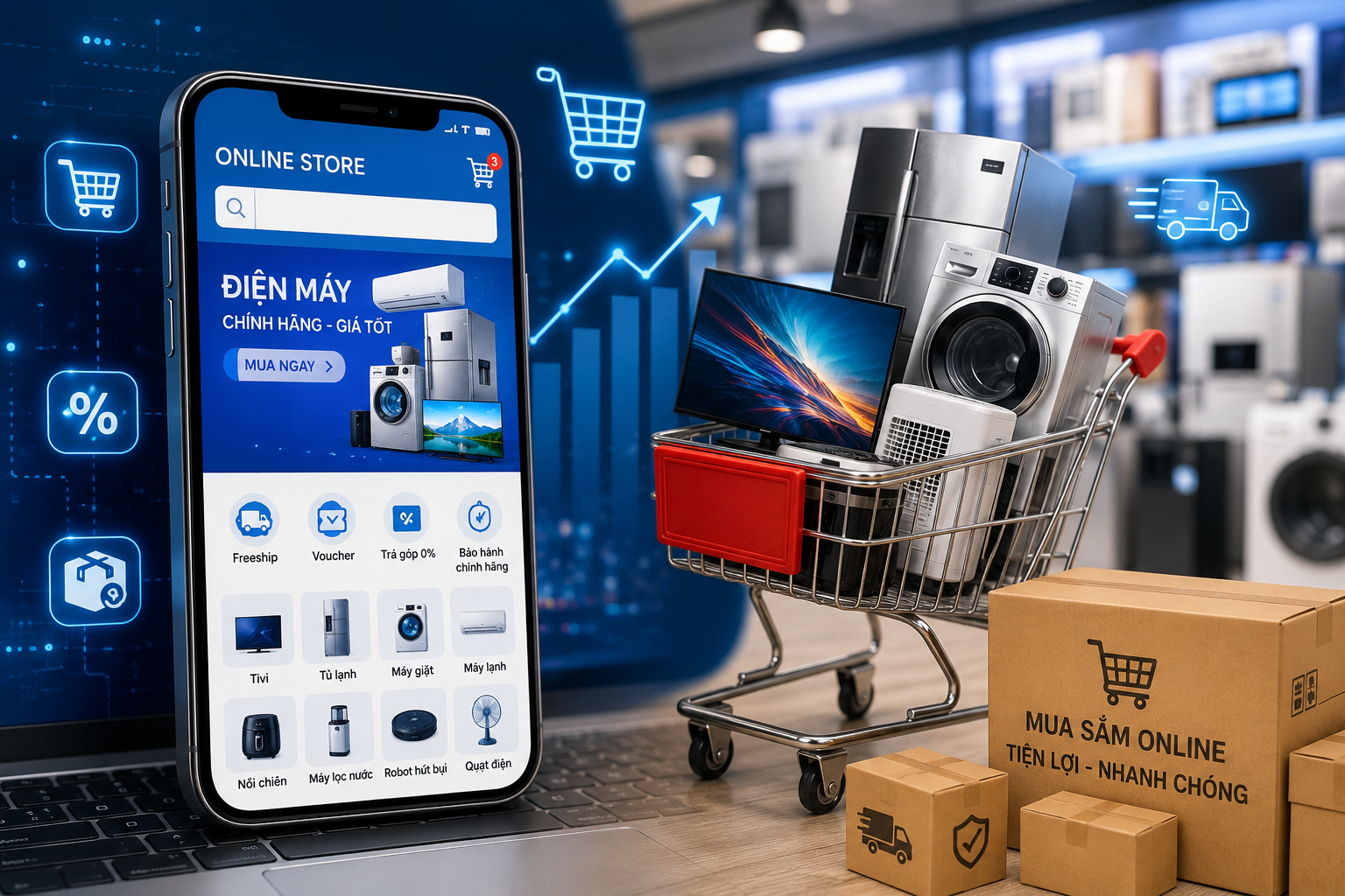Khi "điện máy online" trở thành động lực tăng trưởng mới