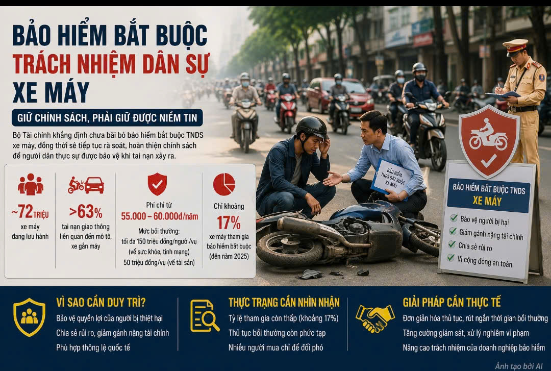 Chưa bãi bỏ bảo hiểm bắt buộc xe máy