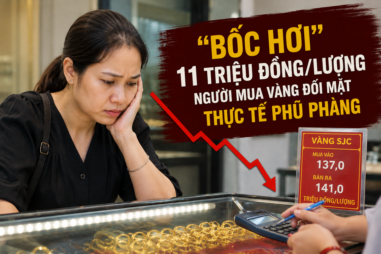 Một tháng "bốc hơi" 11 triệu đồng/lượng, người mua vàng đối mặt thực tế phũ phàng