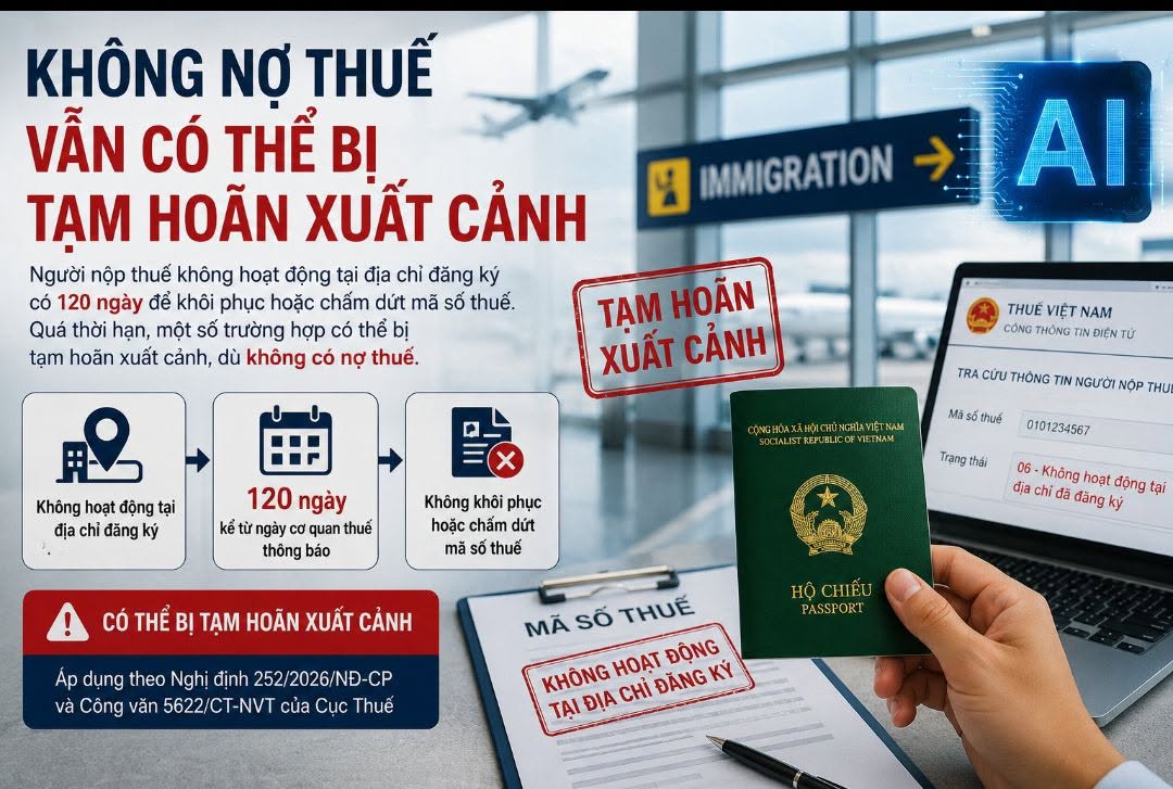 Không nợ thuế vẫn có thể bị tạm hoãn xuất cảnh